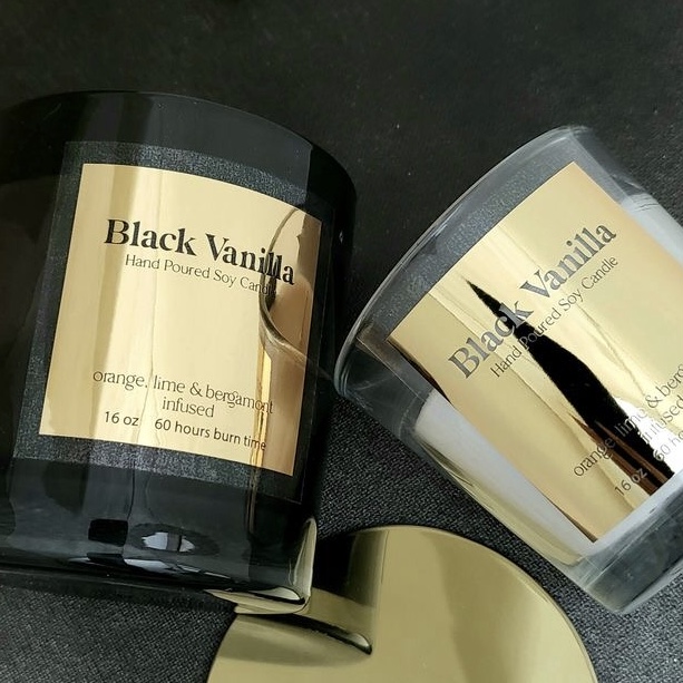 Personalised Candle Label - Custom Glanzend Goud Zilver Sticker Voor