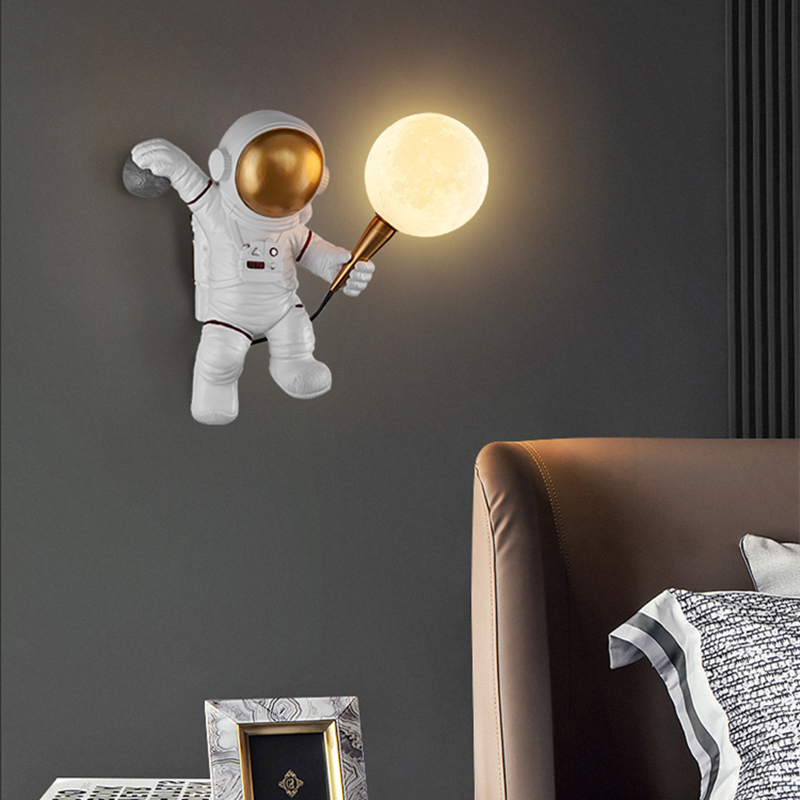 Custom Night Sky - Nordic LED Persoonlijkheid Astronaut Maan Kinderkamer