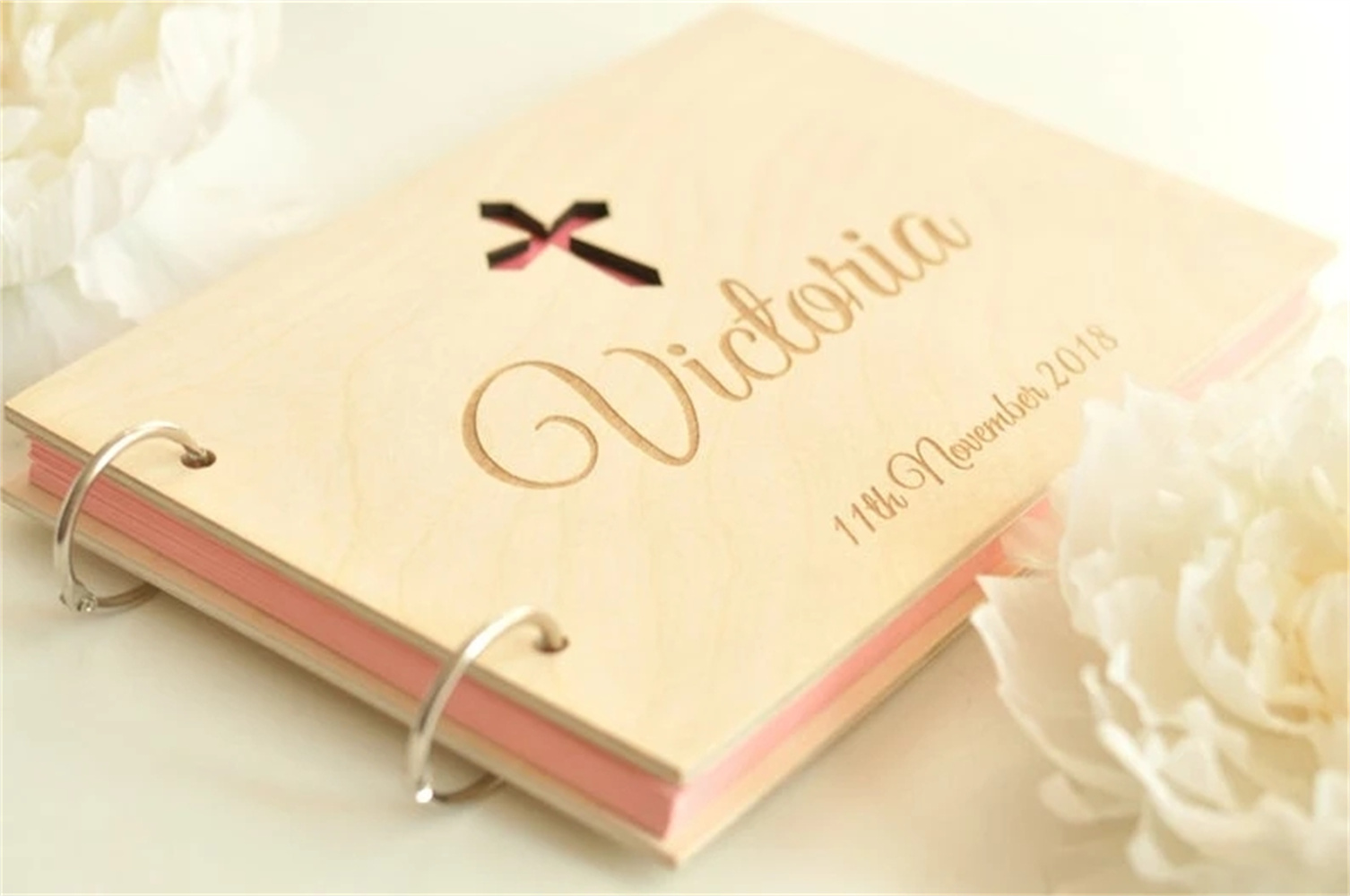 Custom Photo Book - Aanpassen Elke Tekst Cross Hout Baby
